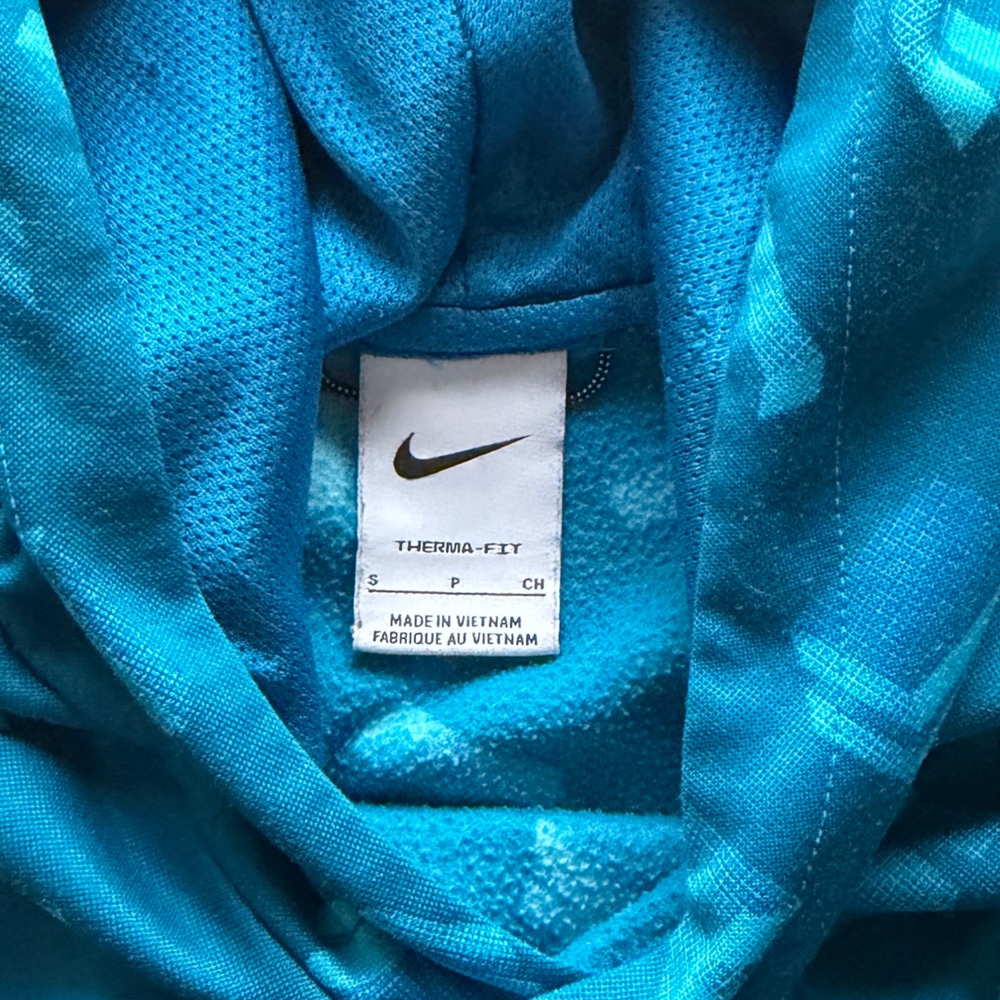 Nike Boys Sportswear All Over Print Pullover Hoodie Teal Blue Size Small - Picture 3 of 5